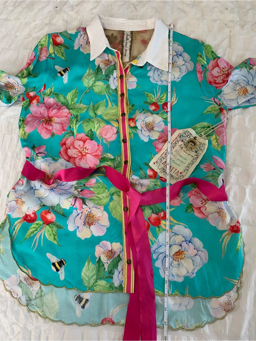 NWT Aratta Silent Journey La Ville Button-Down Floral Top - Picture 13 of 16